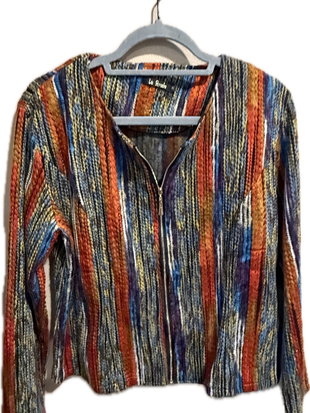 LaStrada Multicolor Vertical Stripe Zip Cardigan